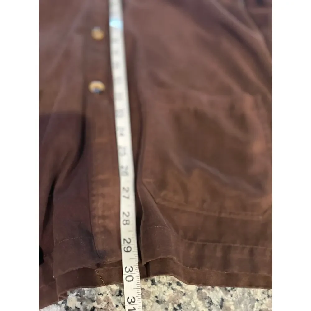 Pendleton Brown Jacket Women 14 Tall Button Front Lightweight Coat Classic 90’s
